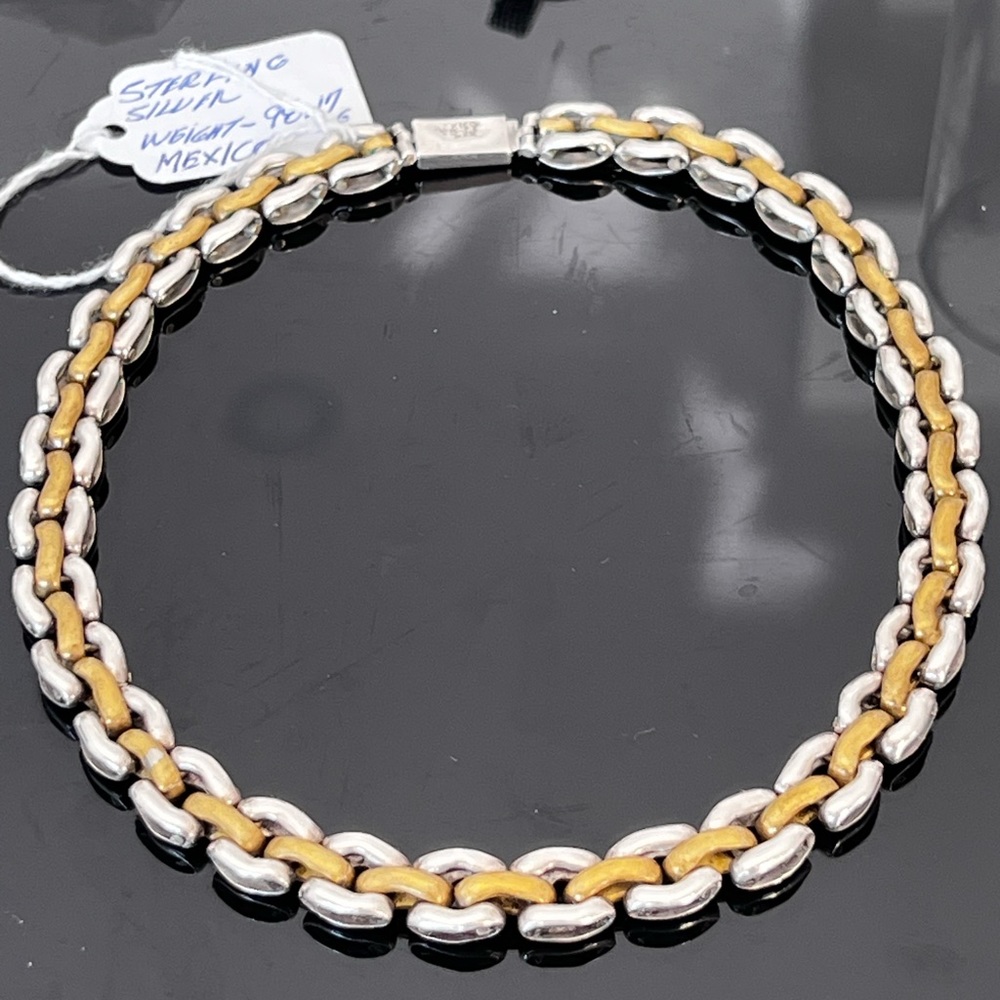 Vintage Taxco Sterling Silver Heavy Necklace links 925 98.17g